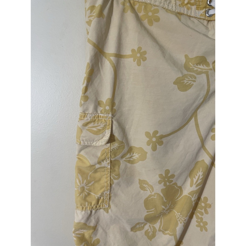 Old Navy XL Men's Butter Yellow Floral Hawaiian Tropical Board Shorts Swim Trunk - Picture 3 of 5
